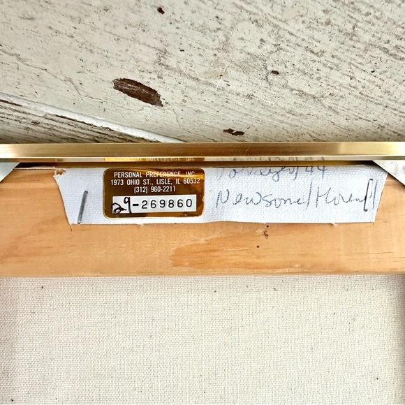 Vintage Airbrush Art Floral Vase Painting Gold Frame Carnation Flower Wall Hang - Picture 7 of 10